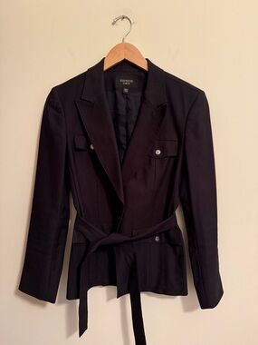 Express Black Belted Women's Blazer Jacket